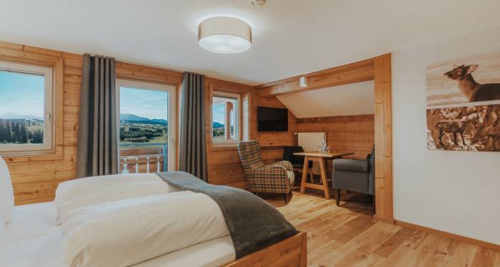 Innenansicht Doppelzimmer mit Balkon