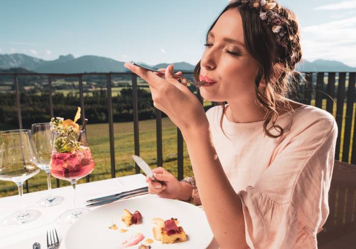 Abendessen auf Terrasse